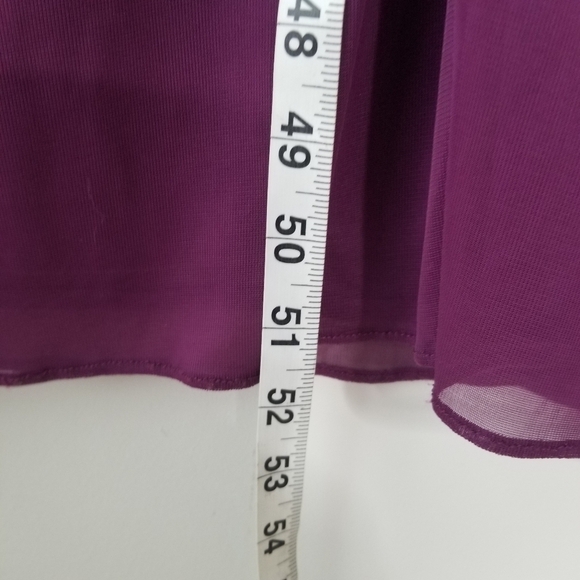 Alex Evenings Sequin Lace & Ruched Chiffon Gown Plum Purple Size 10P - Picture 5 of 16